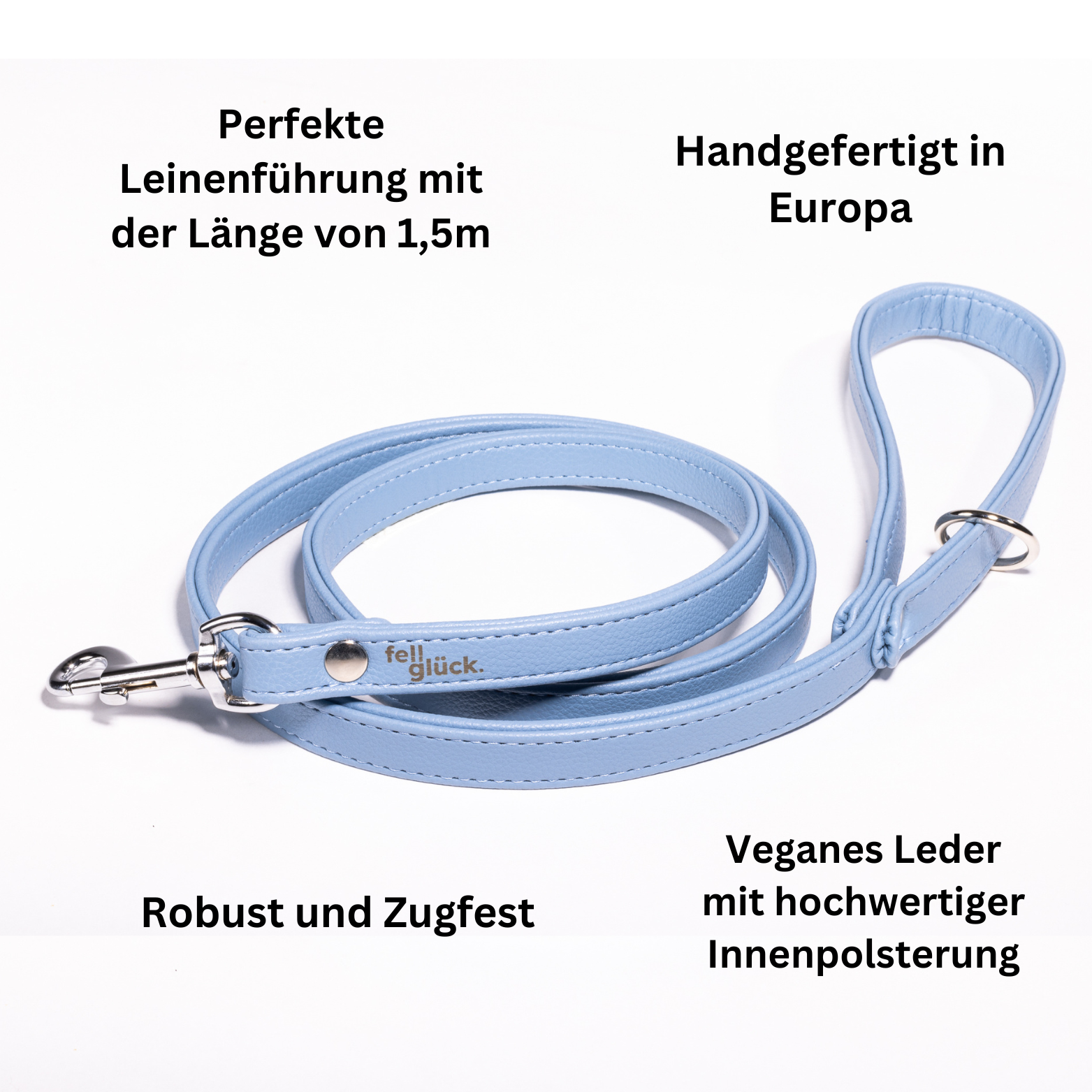 Hundeleine-Leder-Blau