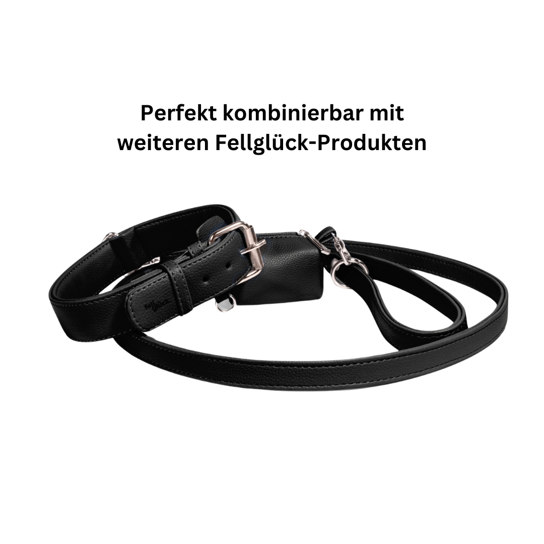 Schwarze_Hundeleine_Mit_Halsband_Leder